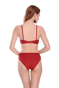 Stylish Cotton Red Bra And Panty Set For Women-thumb3