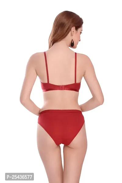 Stylish Cotton Red Bra And Panty Set For Women-thumb4