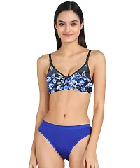 Stylish Black Cotton Printed Bras For Women-thumb1