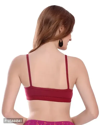 Stylish Maroon Cotton Solid Bras For Women-thumb4