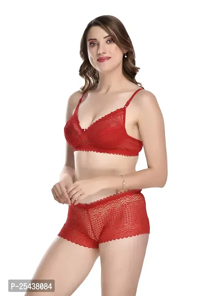 Stylish Net Multicoloured Bra And Panty Set For Women Pack Of 2-thumb3