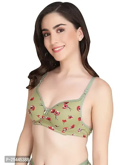 Stylish Green Cotton Printed Bras For Women-thumb3