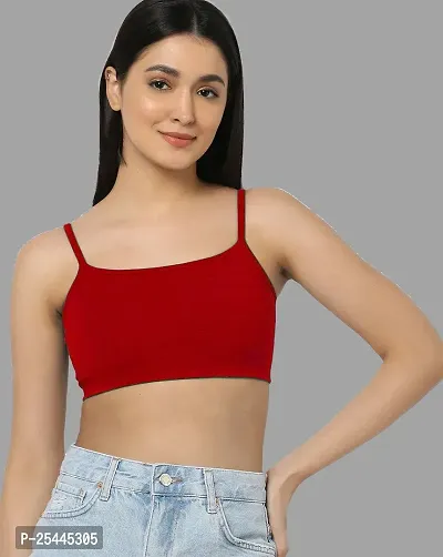 Stylish Red Cotton Solid Bras For Women-thumb0