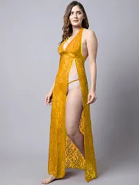 Stylish Yellow Net Bridal Baby Dolls For Women-thumb2