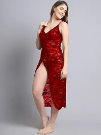 Stylish Red Net Bridal Baby Dolls For Women-thumb2