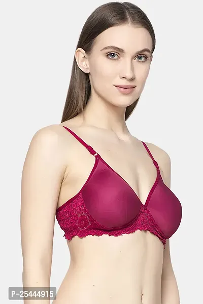 Stylish Maroon Cotton Solid Bras For Women-thumb2