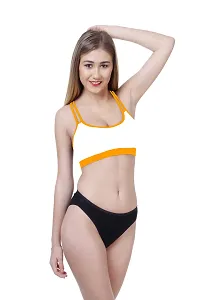 Stylish Cotton Yellow Bra And Panty Set For Women-thumb1