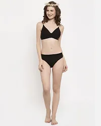 Stylish Cotton Black Bra And Panty Set For Women-thumb4