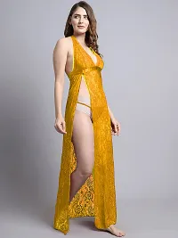 Stylish Yellow Net Bridal Baby Dolls For Women-thumb1