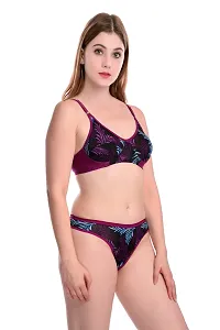 Stylish Cotton Maroon Bra And Panty Set For Women-thumb1