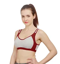 Stylish Maroon Cotton Solid Bras For Women-thumb1