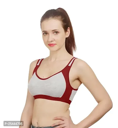 Stylish Maroon Cotton Solid Bras For Women-thumb2
