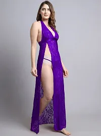 Stylish Purple Net Bridal Baby Dolls For Women-thumb1