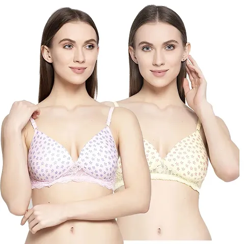 Cotton Printed Padded Bra Pack Of 2