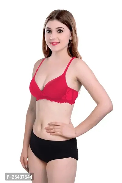 Stylish Cotton Pink Bra And Panty Set For Women-thumb2