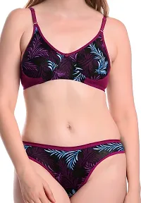 Stylish Cotton Maroon Bra And Panty Set For Women-thumb4