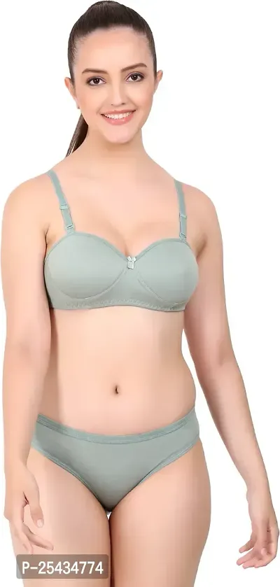 Stylish Cotton Multicoloured Bra And Panty Set For Women Pack Of 3-thumb2