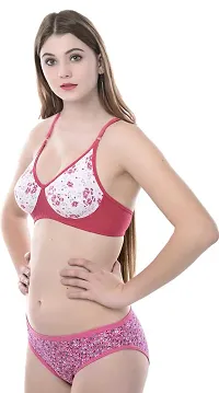 Stylish Cotton Multicoloured Bra And Panty Set For Women Pack Of 2-thumb2