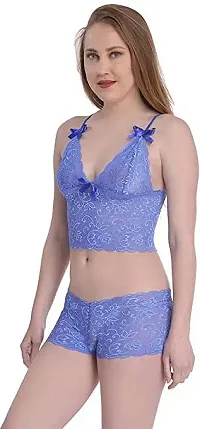 Stylish Blue Net Bridal Baby Dolls For Women-thumb2