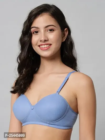 Stylish Multicoloured Cotton Solid Bras For Women Pack Of 2-thumb3