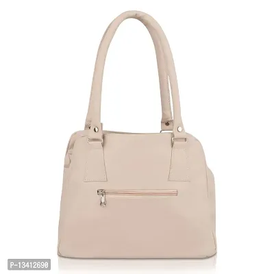 Stylish Cream Pu Self Pattern Handbags For Women-thumb3