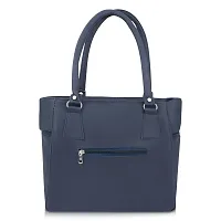 Stylish Blue Pu Self Pattern Handbags For Women-thumb2