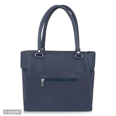 Stylish Blue Pu Self Pattern Handbags For Women-thumb3