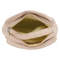 Stylish Cream Pu Self Pattern Handbags For Women-thumb4
