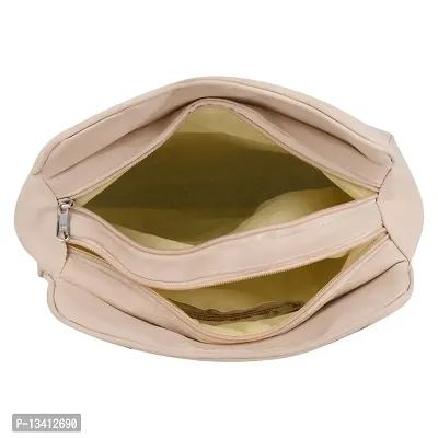 Stylish Cream Pu Self Pattern Handbags For Women-thumb5