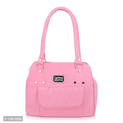 Stylish Pink Pu Self Pattern Handbags For Women-thumb4