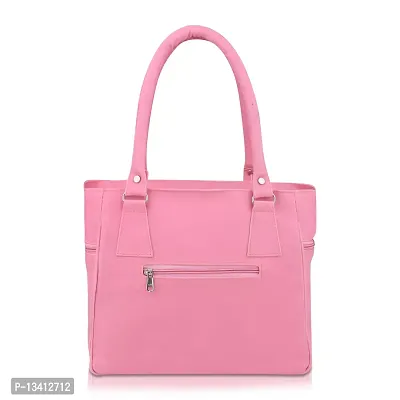 Stylish Pink Pu Self Pattern Handbags For Women-thumb4