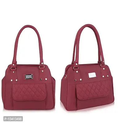 Stylish Multicoloured Pu Self Pattern Handbags For Women Pack Of 2