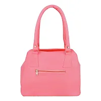 Stylish Peach Pu Self Pattern Handbags For Women-thumb2