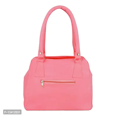 Stylish Peach Pu Self Pattern Handbags For Women-thumb3