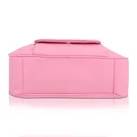 Stylish Pink Pu Self Pattern Handbags For Women-thumb1