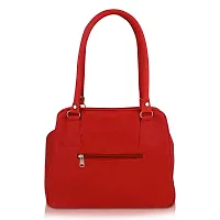 Stylish Red Pu Self Pattern Handbags For Women-thumb2