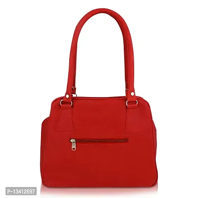 Stylish Red Pu Self Pattern Handbags For Women-thumb3