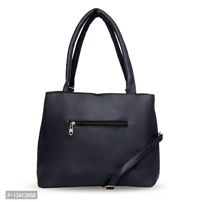 Stylish Black Pu Self Pattern Handbags For Women-thumb3