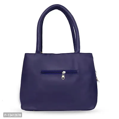 Stylish Blue Pu Self Pattern Handbags For Women-thumb3