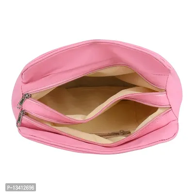 Stylish Pink Pu Self Pattern Handbags For Women-thumb5