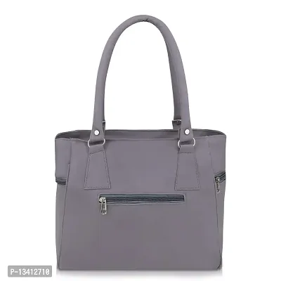 Stylish Grey Pu Self Pattern Handbags For Women-thumb3