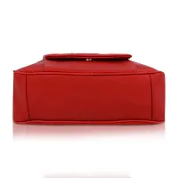 Stylish Red Pu Self Pattern Handbags For Women-thumb3