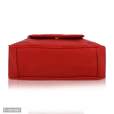 Stylish Red Pu Self Pattern Handbags For Women-thumb4