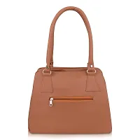 Stylish Brown Pu Self Pattern Handbags For Women-thumb2