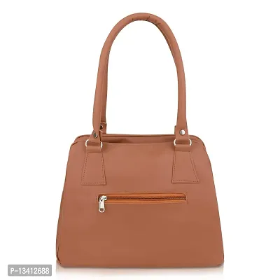 Stylish Brown Pu Self Pattern Handbags For Women-thumb3