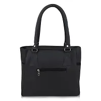 Stylish Black Pu Self Pattern Handbags For Women-thumb2