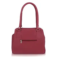 Stylish Maroon Pu Self Pattern Handbags For Women-thumb2