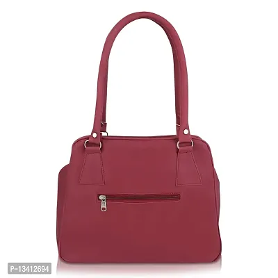 Stylish Maroon Pu Self Pattern Handbags For Women-thumb3