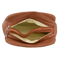Stylish Brown Pu Self Pattern Handbags For Women-thumb4