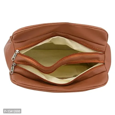 Stylish Brown Pu Self Pattern Handbags For Women-thumb5